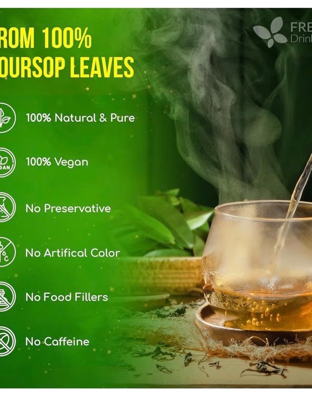 Fresh Drink US Premium Soursop Dried Leaves - Green Packaging - Picture 4 of 4